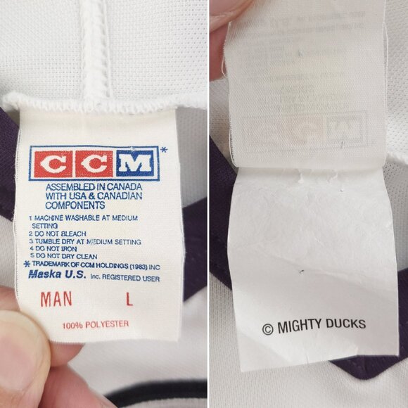 Mighty Ducks Vintage Hockey Jersey CCM 90s Men's Large - Picture 3 of 14